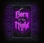 Neon LED Born of the Night w stylu gotyckim z fioletowym podświetleniem
