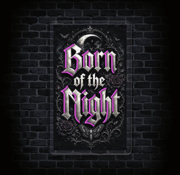 Gotycki neon LED Born of the Night 60 × 35 cm - obrazek 3