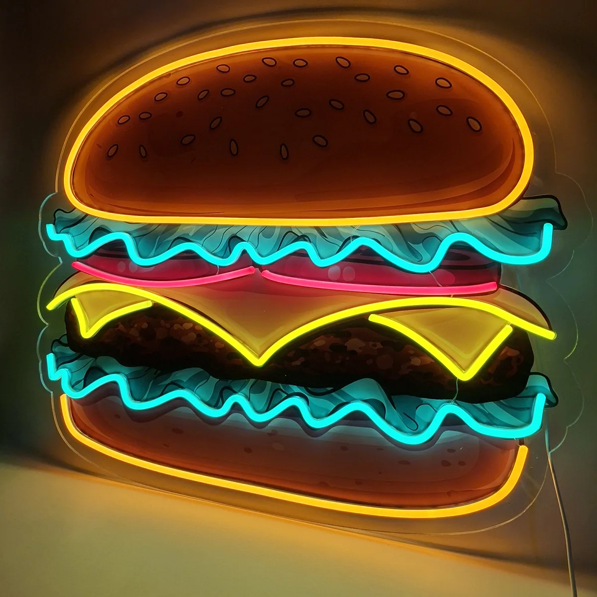 Neon LED burger dla burgerowni