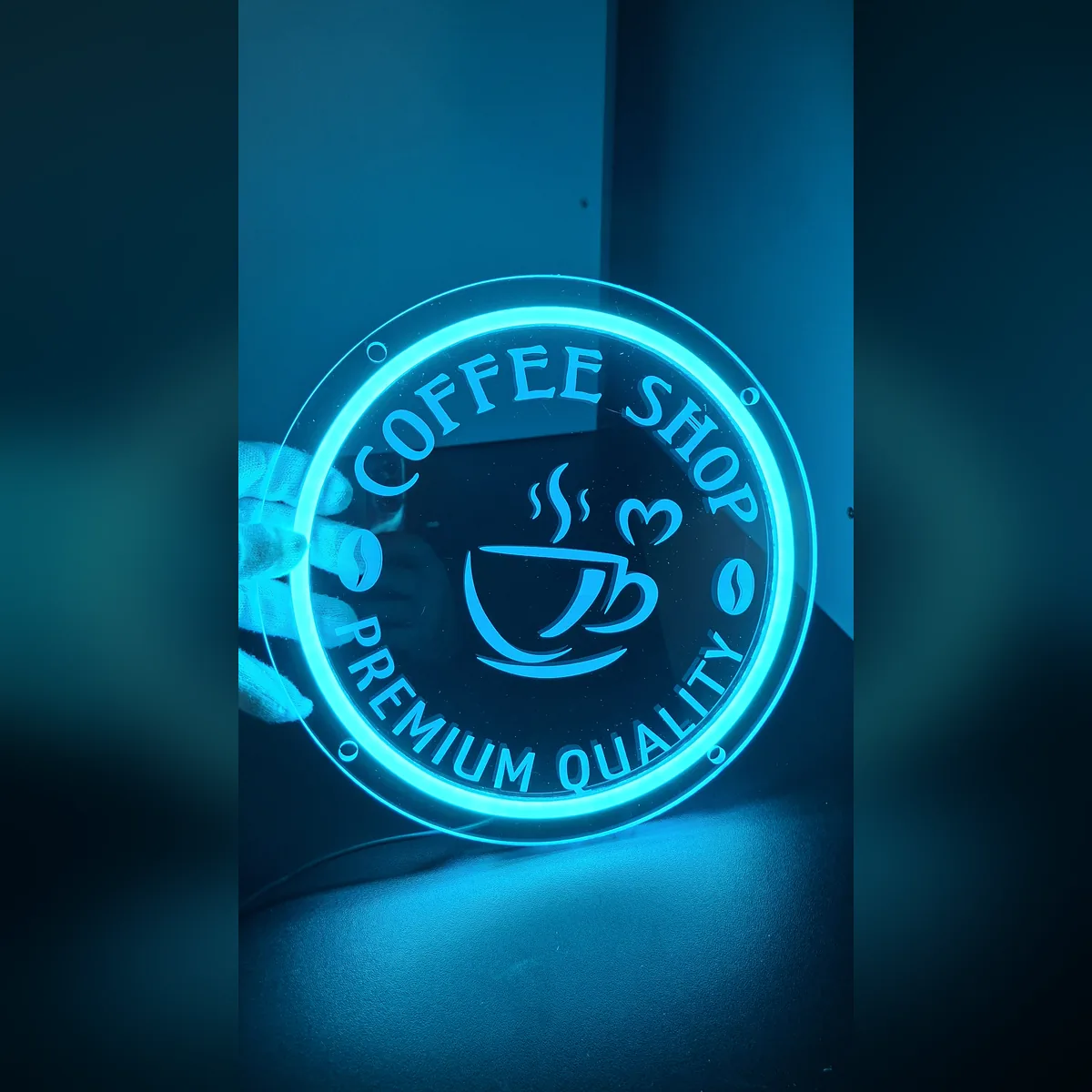 Okrągły neon LED Coffee Shop Premium Quality