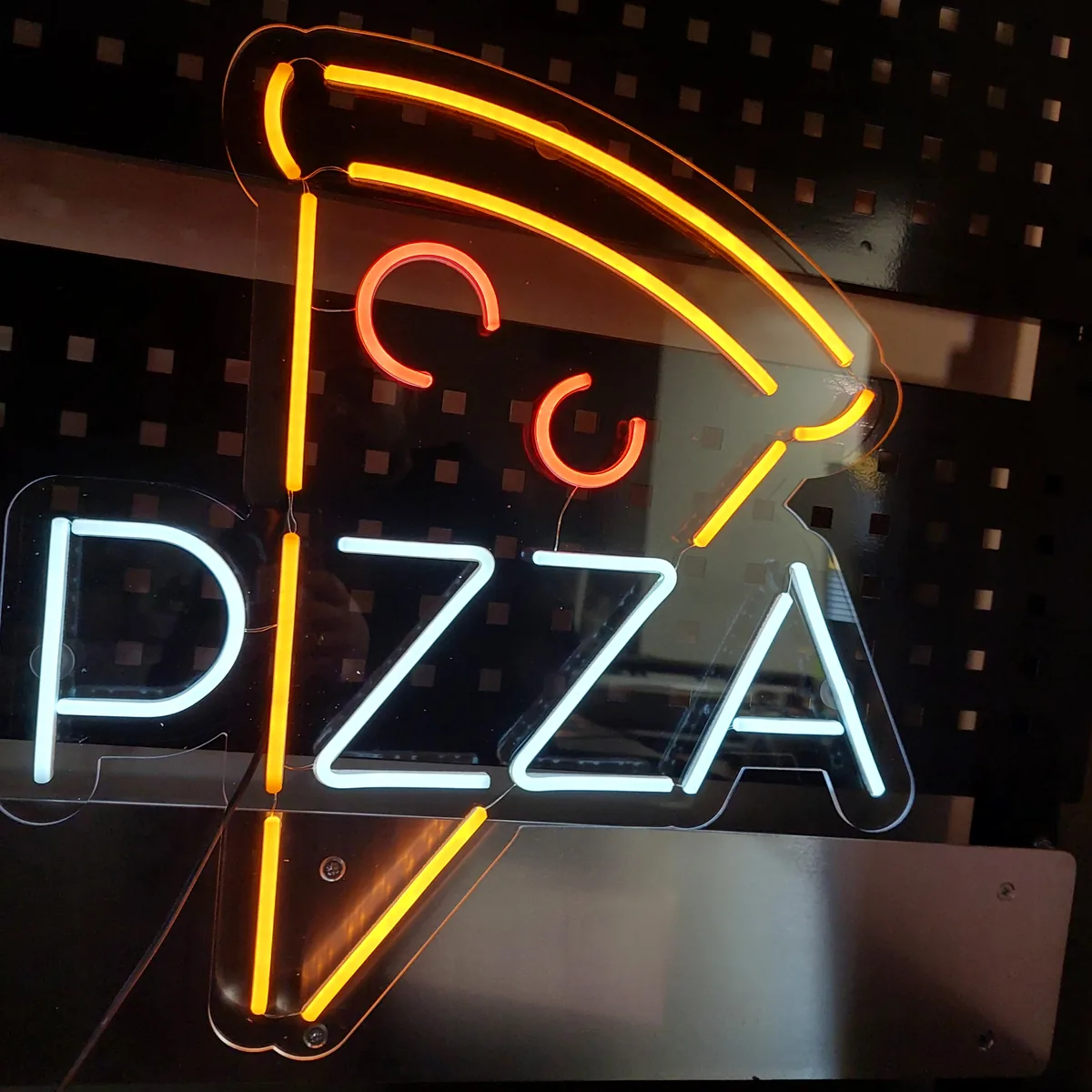 Neon LED PIZZA z kawałkiem pizzy