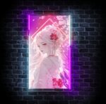 Neon sakura Sakura Yokai – obraz LED anime z ramą neonową