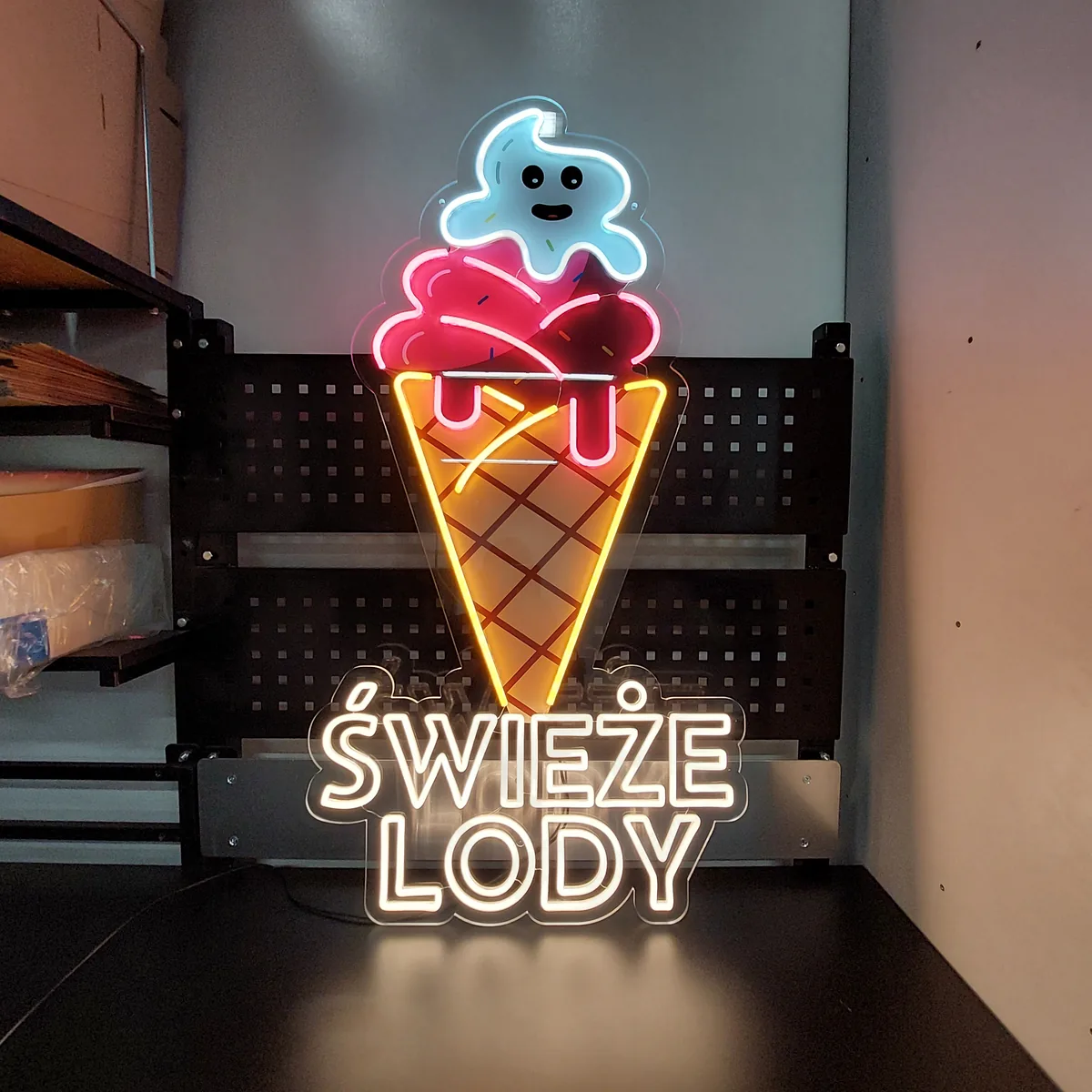 Neon LED Świeże lody z rożkiem