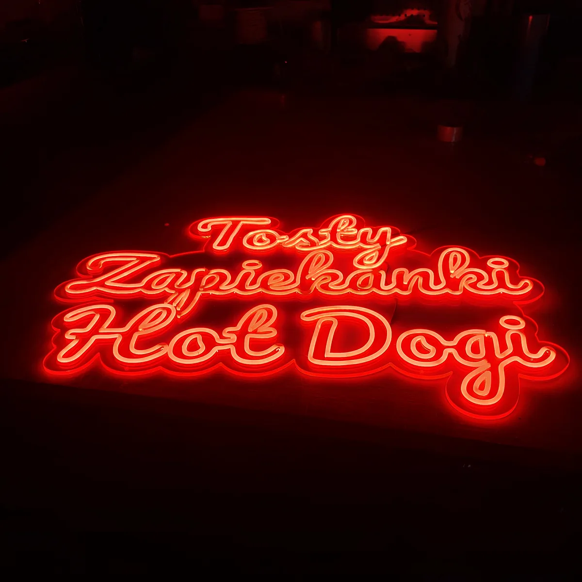 Czerwony neon LED Tosty Zapiekanki Hot Dogi